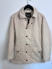 Barbour Saville Jacket Mens Medium Beige Waterproof Breathable Field Coat