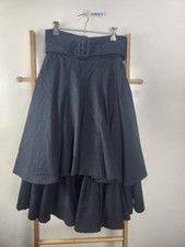 Vintage Matsuda Nicole Tokyo Harridan Black Baby Wool Belted Layered Skirt Size