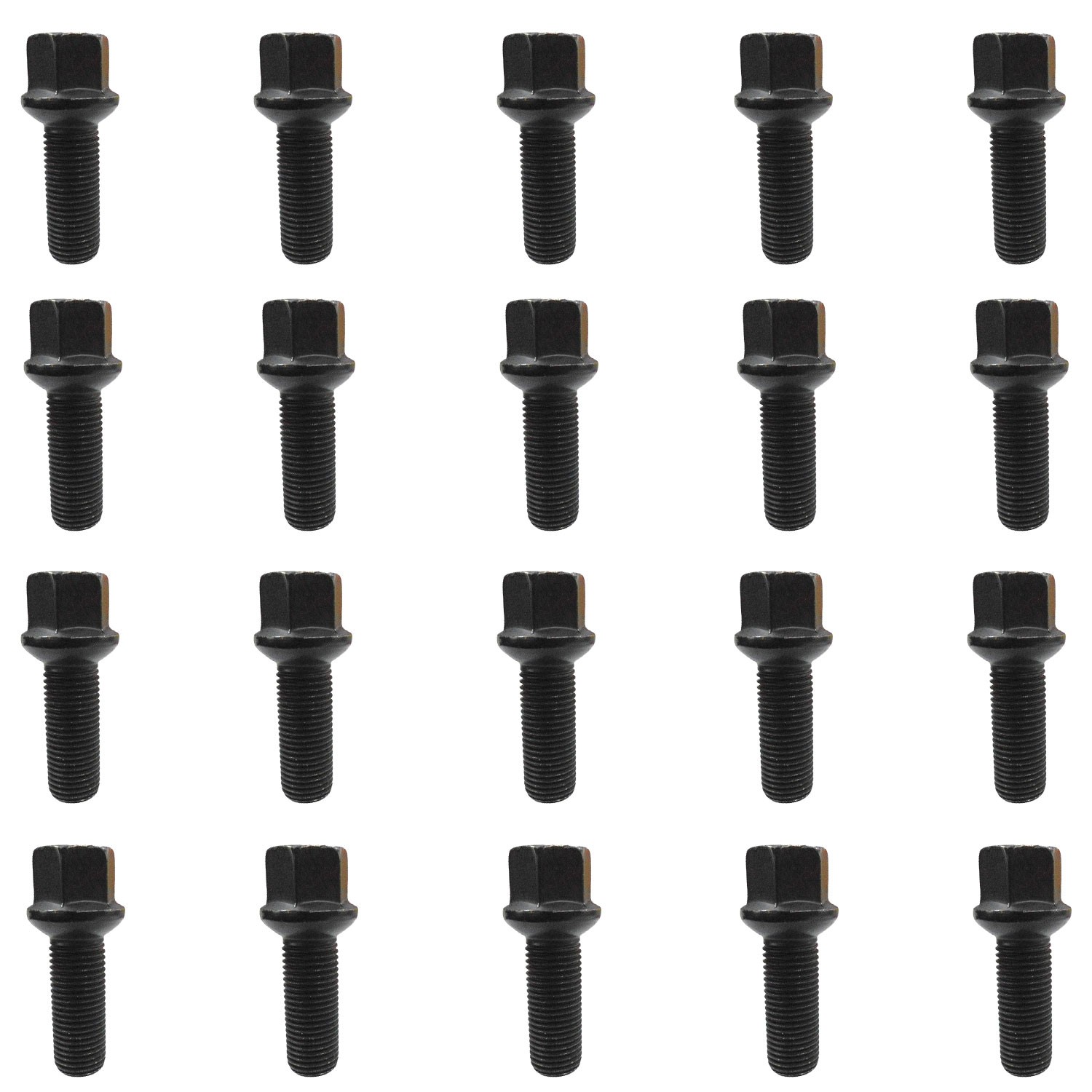 20x Wheel bolts M14x1,5 ball seat R13 35mm black for Seat Alhambra II 71 Alhambr