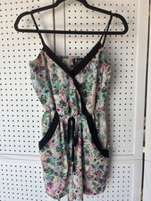 Fire Los Angeles Women's Small Colorful Romper Shortall V-Neck Tank Cute