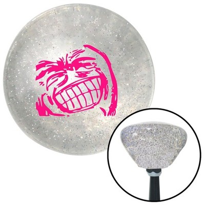 Pink Big Grin Meme Clear Retro Metal Flake Shift Knob w/ M16x1.5 Insert Shifter