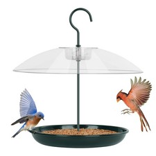 Platform Bird Feeder for Outdoors Hanging with 12  Weatherproof Dome