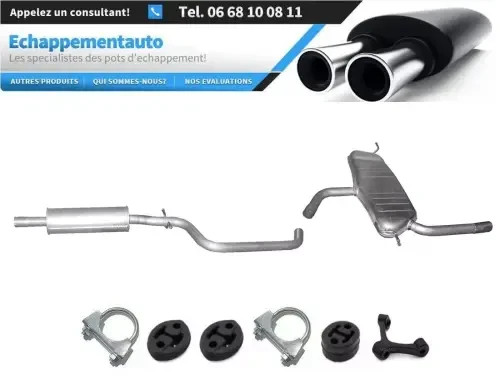 Silencieux Seat Toledo 1.6 8V échappement robuste en acier aluminisé durable 2004-2009