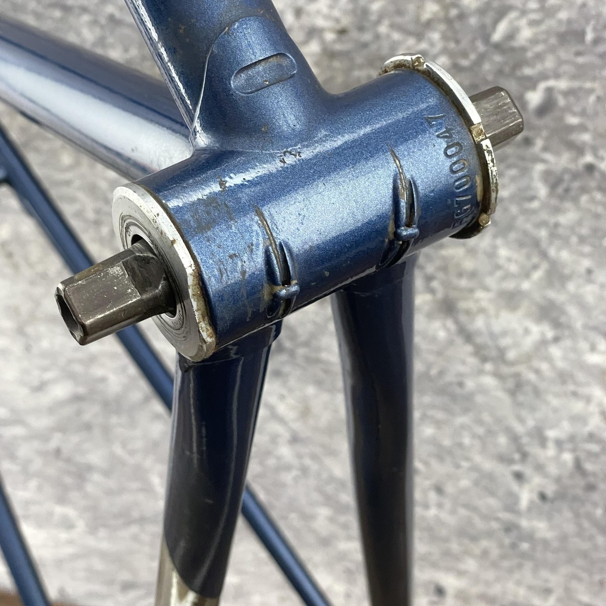 Vintage Fuji Olympic SS Road Bike Frame Set 55 cm Blue Japan Steel