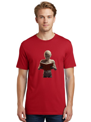 Man-Reading-Book Mens Graphic Tee, 100% Cotton, Casual Summer Wear