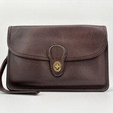 Coach Vintage Pochette Bag 9971 Pelle Marrone Turnlock Autentica dal Giappone