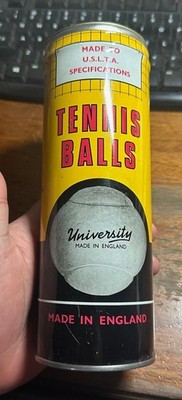 Antique 1950's J Price University brand Tennis Ball Can RARE USTLA England Empty