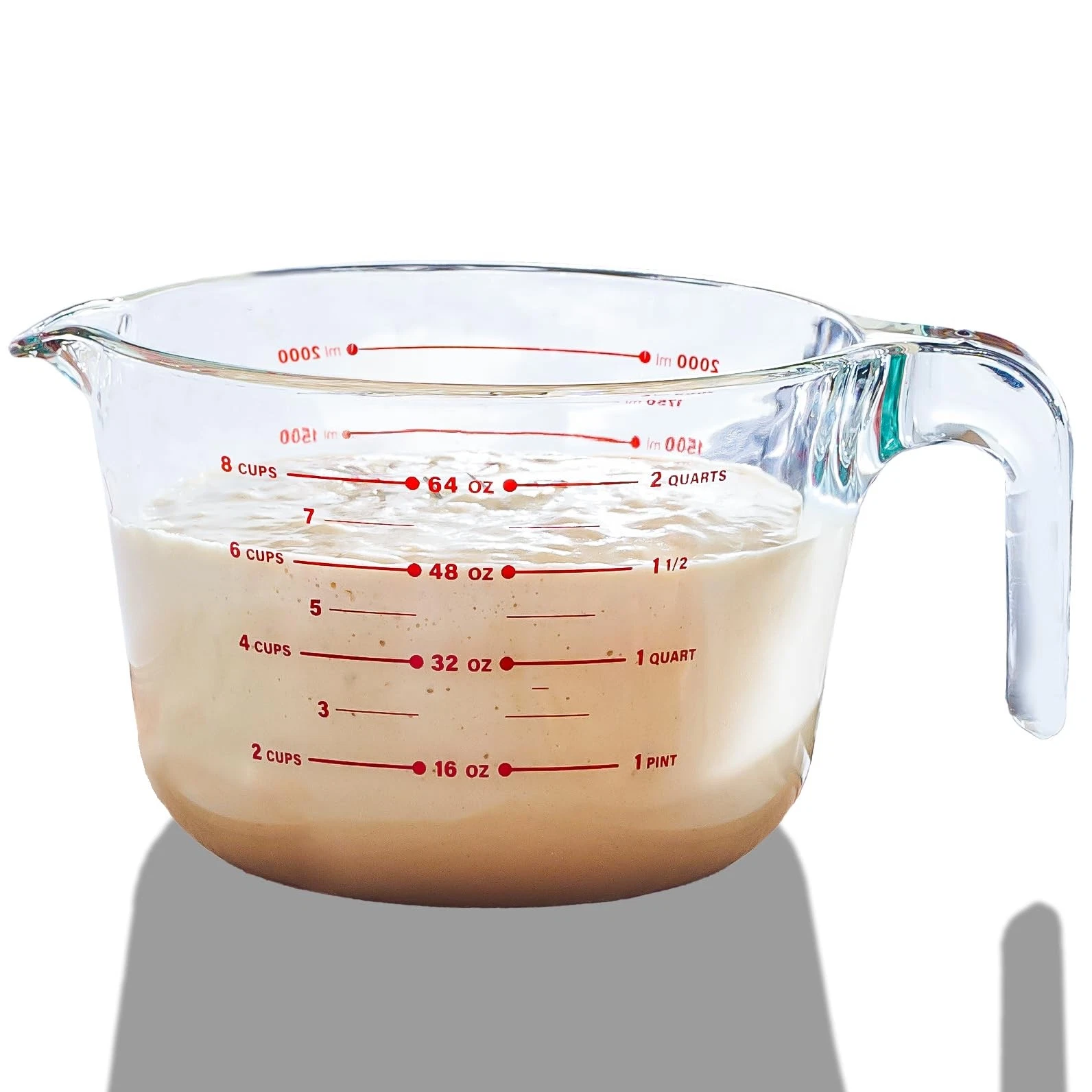 8 Cup Large Glass Measuring Cup - Kitchen Mixing Bowl, Liquid Measure Cups, G...