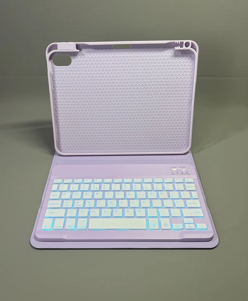 Folio Tastatur Abdeckung Ständer 7 Farben Hintergrundbeleuchtung abnehmbare Hülle für iPad A16 10,9/11"