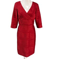 J.Howard Red Sheath Dress Elevated Workwear To Cocktail Size 12