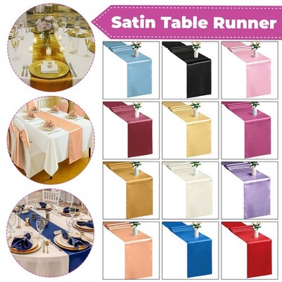 Satin Tischläufer Hochzeit Esstisch Dekoration für Bankett Party 11''x108''
