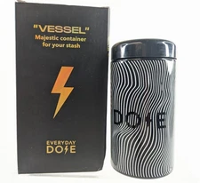 Everyday Dose Coffee Vessel Majestic Glass Jar w/ Plastic Lid Container - NIB