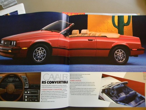 Chevrolet Cavalier Deluxe Sales Brochure- VGC! - 1987 - 23 Pages - Picture 2 of 3