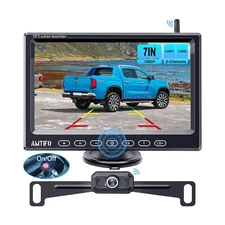 Backup Camera Wireless Truck Car - HD 1080P 7 Inch Monitor Rear View Camera S...