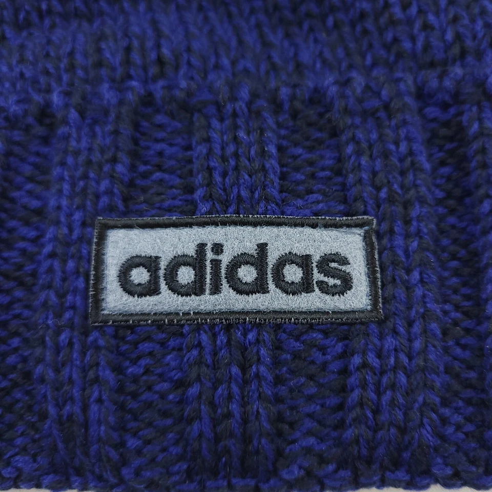 Adidas Recon II Lined Ballie Pom Beanie Mens OSFA Legend Ink Victory Blue - Image 3 of 4