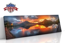 Twilight Beneath the Mountains Canvas Print for Home Decor, Wall Decor Poster