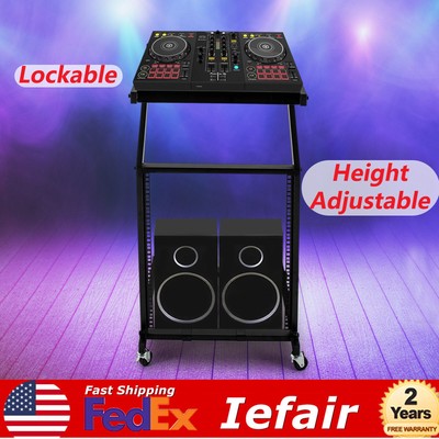 12U DJ Mixer Stand Rack Mount Stage Cart Music Equipment Studio Party Show NEW