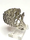 Vtg Mid-Century Modernist Sea Fan Coral Ocean Sterling Silver Ring Sz 8
