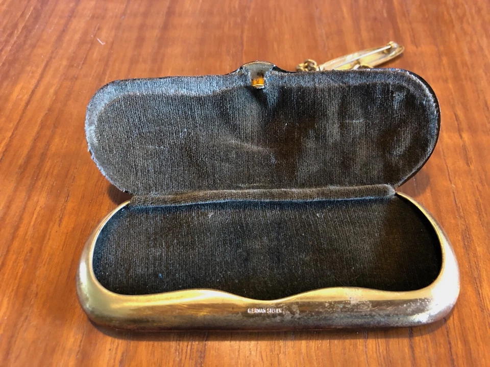 Antiguo estuche de plata alemán soporte victoriano Art Nouveau prendedor Art Nouveau Foto 3 de 4