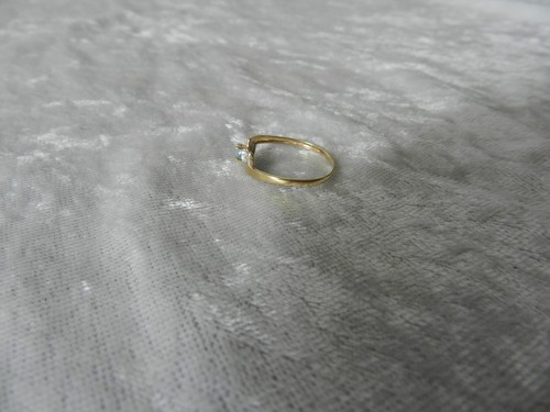 Jolie bague alliance en or massif jaune et blanc et Aigue-Marine 18 carats T:54 - Picture 5 of 9
