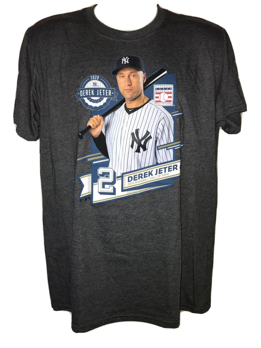 New York Yankees Derek Jeter Pro Line Gray Hall Of Fame Graphic T-Shirt