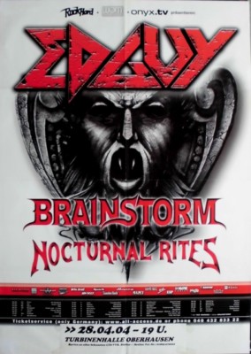 EDGUY - 2004 - Concert - Brainstorm - Nocturnal Rites Tour - Poster - Oberhausen