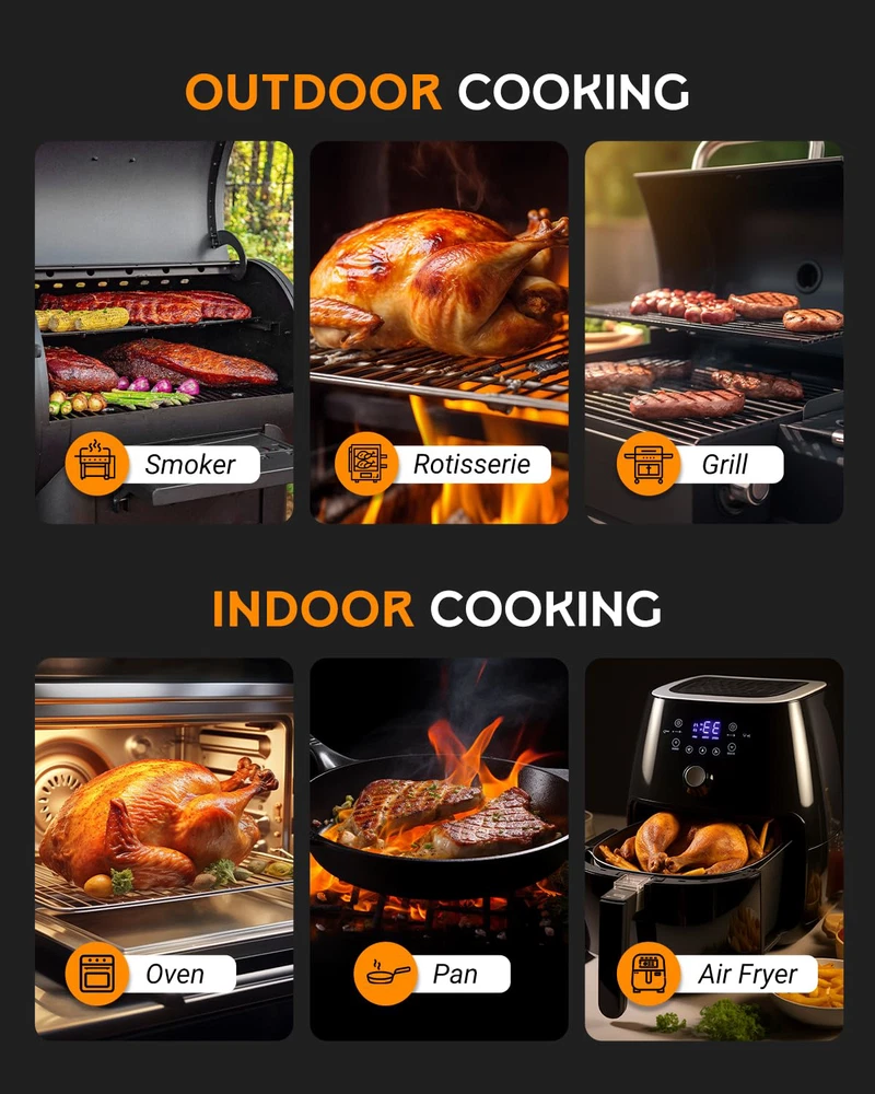 Meat Thermometer Digital Wireless - Wireless Meat Thermometer for Grilling and -