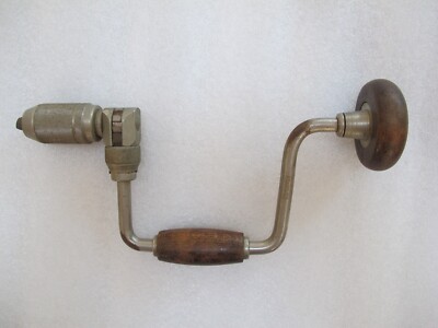 Vintage Stanley Victor Auger Bit Hand Brace Drill No. 965N - 8'' Sweep, Original