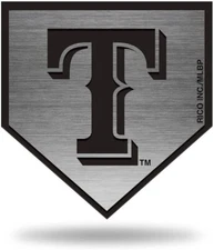Texas Rangers Auto Emblem Decal Premium Solid Metal Antique Nickel Design...