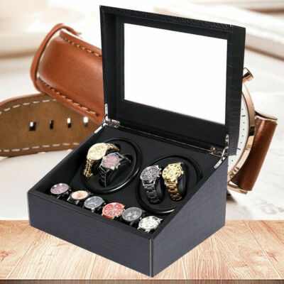 Automatik Uhrenbeweger 4+6 Uhrenbox 8-12 Uhren Watch Winder Box Storage
