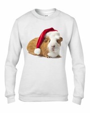 Guinea Pig With Santa Claus Hat Christmas Women's Sweatshirt - Present Jumper