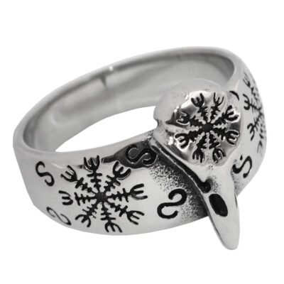 Helm Shield of Awe Eagershelm Ring Rabenschädel Viking Wikinger Raben RS-1239K