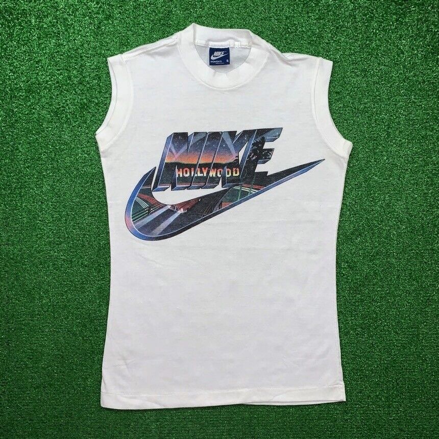 Vintage Nike 80s Hollywood Swoosh City Series T S… - image 1