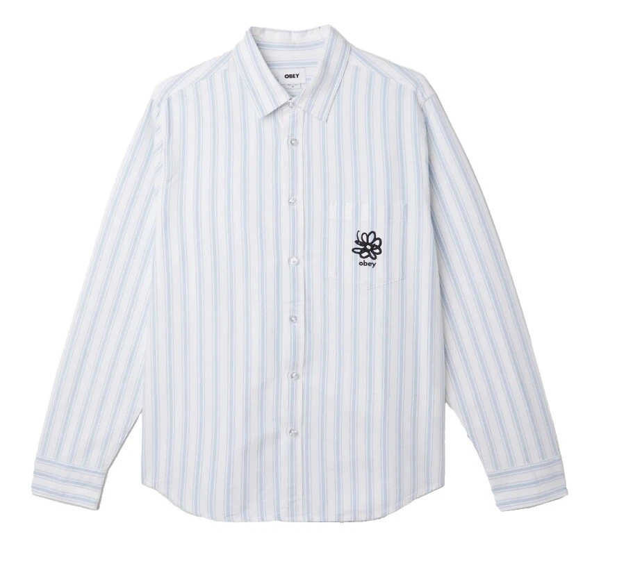 Tamaño Regular OBEY Algodón Informal Con Botones camisas para hombres