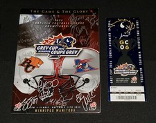 2006 CFL GREY CUP BC LIONS AUTOGRAPH PROGRAM & TICKET STUB SIGNED