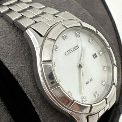 Citizen Women’s Swarovski Silver-Tone Watch EU6070-51Y *BROKEN STEM & CROWN* - Picture 3 of 24