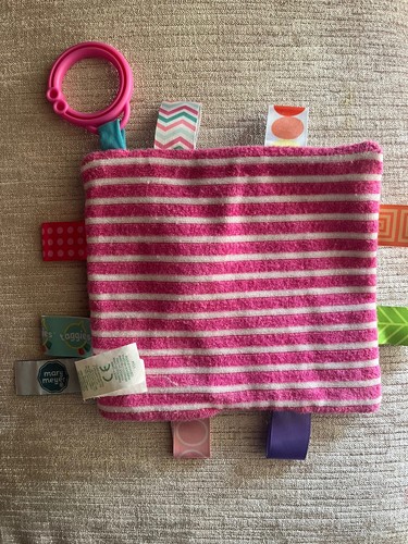 Taggies Crinkle Me Sister Puppy 6x6 hang stroller Toy Lovey Mary Meyer Squeaks! - Picture 3 of 3