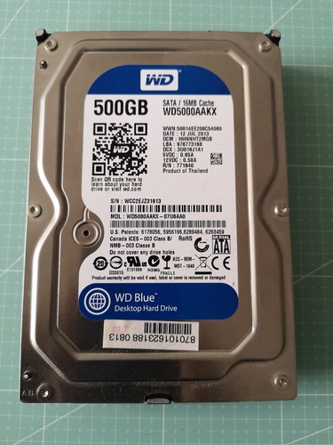 Disque Dur Interne Western Digital Black 500Go - SATA 3.5" - Modèle WD5003AZEX - Occasion