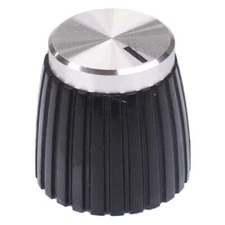 Silver Cap 6mm Splined Pointer Knob K5 CL1673