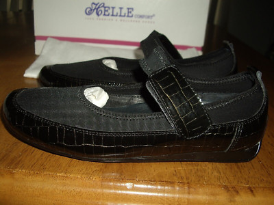 NEW Womens Size 5.5 Eur 36 Helle Black Fashion & Wellness Shoes Croc Print Spain