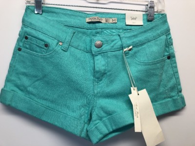 NWT Denim Blvd Green Denim Cuffed Women Shorts size S