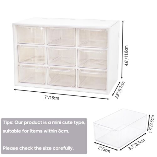 6 Pack Desktop Drawer Organizer with 9 Mini Drawers Plastic Desk Craft Storage - Picture 2 of 7