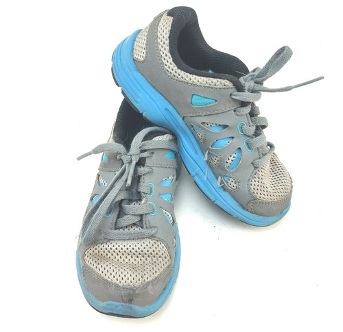 Nike Dual Fusion Run 2 Blue Dark/Light Grey Kids Sneakers US Size 10.5C Used Cnd - Picture 3 of 7