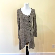 Women’s Reborn Elegant Gray Asymmetrical Knit Cardigan Dress