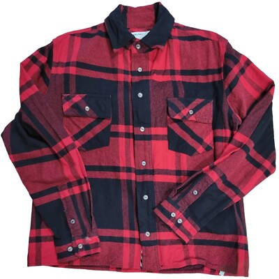 Mens Off-White Main Label 2013 Virgil Abloh Red Plaid Long Sleeve