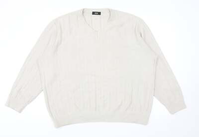 Marks and Spencer Herren Pullover Grau V-Ausschnitt Acrylmischung Größe XL