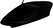 French Berets Hat Classic Fashion Warm M/L Black