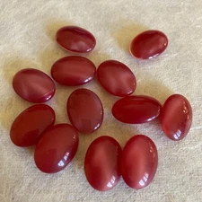 AL1012 Vintage glass stones 18x13mm oval red moonstone (12)