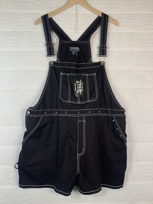 TRIPP NYC Women’s Plus Black Studded Shorts Overalls Shortalls Size 3X NEW 