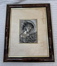 Le Etains Du Prince 3D Pewter Parisan Lady Sculptured Plaque Framed